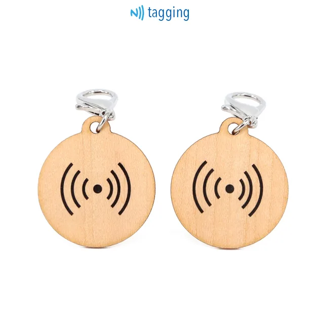 Bamboo wooden NFC chip key tag